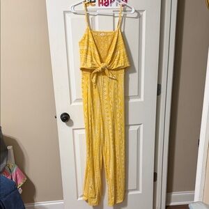 No Boundaries Sunlit Yellow Geometric Jumpsuit